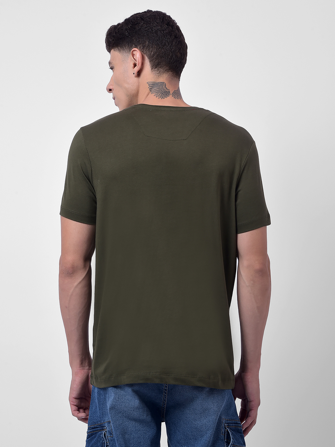 Numero Uno Men Green Round Neck Regular Fit T-Shirt